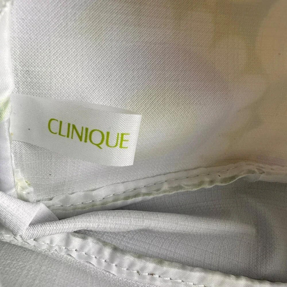 Clinique Floral Cosmetic Bag With Green &‎ Purple Retro Print